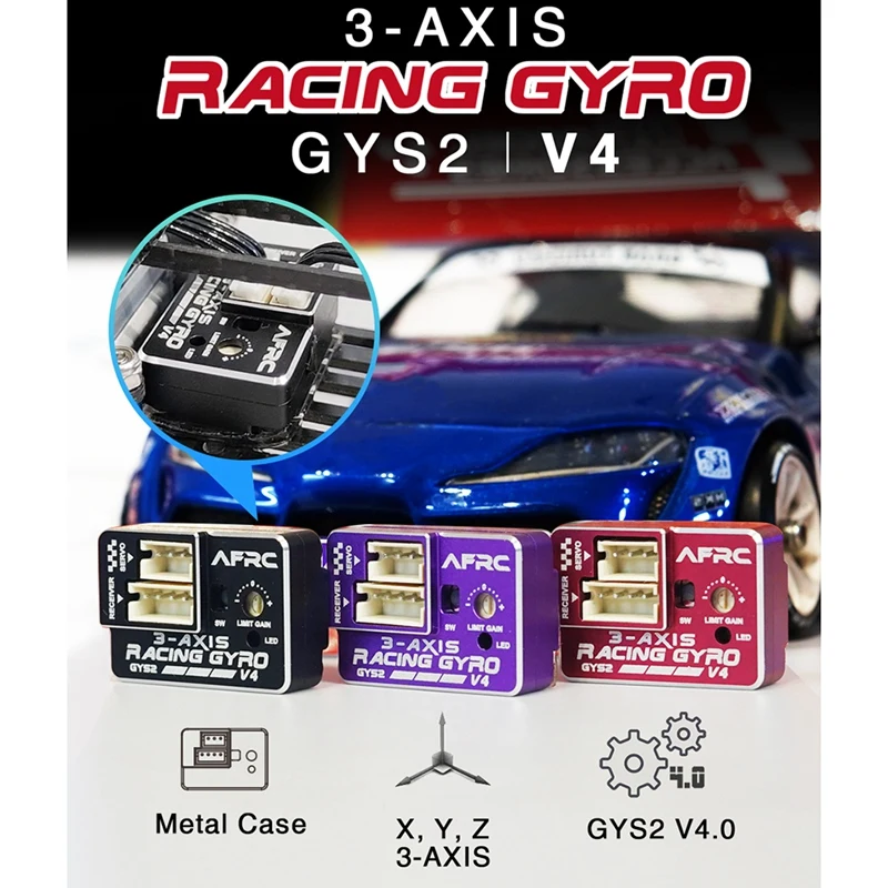 AFRC GYS-2 V4 състезателни гироскутер за дрифт, стабилизатор за жироскоп, Нетен автомобил за MINI Z D Q, 1/28, 1/24, 1/10, Модернизация на модела 
