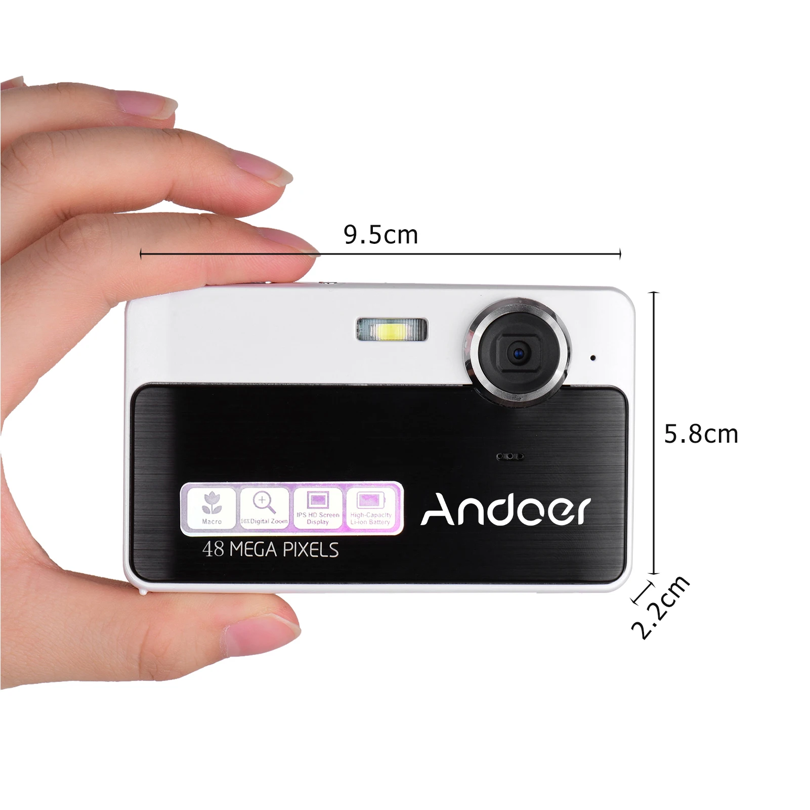 Andoer Детски Цифров Фотоапарат 4K Компактна Видеокамера 48MP 2,4-ИНЧОВ IPS Екран За Улавяне на Усмивки Флаш Батерия 32 GB Карта Коледен Подарък за Бебе Изображение 2