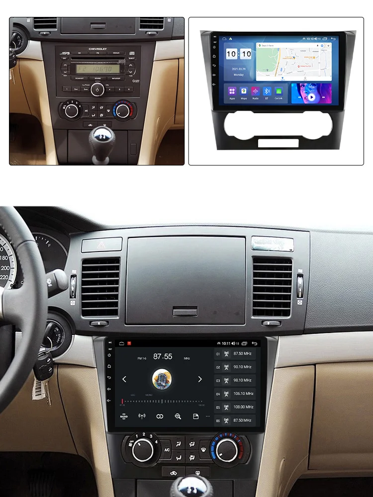 Android 12,0 DTS Звук За Chery, Chevrolet Epica въз основа на 2007-2012 година Навигация Авто Мултимедиен Плеър Радио 2Din Стерео Bluetooth Изображение 1