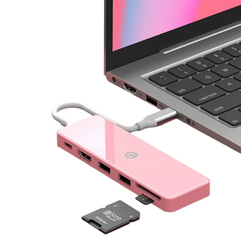 Asus Ivelina USB-C Център 6 В 1 За HD MI 4K USB 3,0 2,0 Порта SD TF Cardreader 100 W PD Адаптер За Зареждане и Зарядно устройство За MacBook Pro Изображение 3