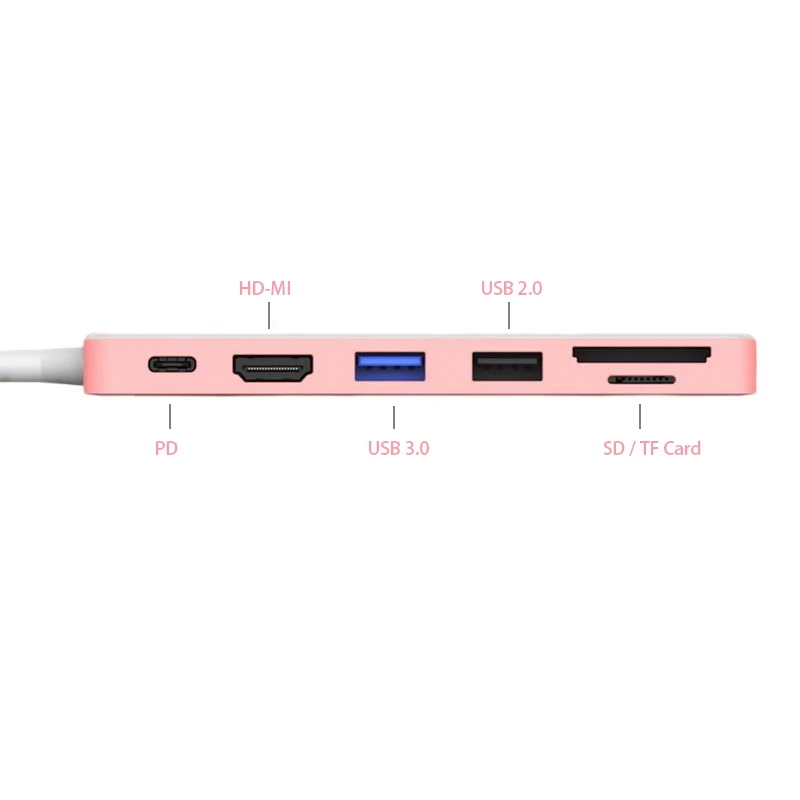 Asus Ivelina USB-C Център 6 В 1 За HD MI 4K USB 3,0 2,0 Порта SD TF Cardreader 100 W PD Адаптер За Зареждане и Зарядно устройство За MacBook Pro Изображение 4