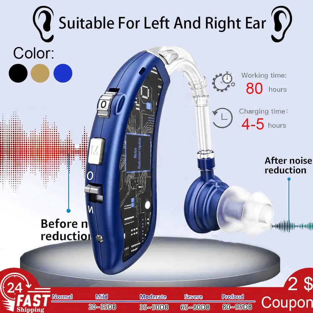 Bluetooth Слухов Апарат Усилвател на Звука За Глухи Audifonos USB Слухов Апарат За Възрастните Глухи Мини Акумулаторна Регулируема Тонално Повикване Изображение 0