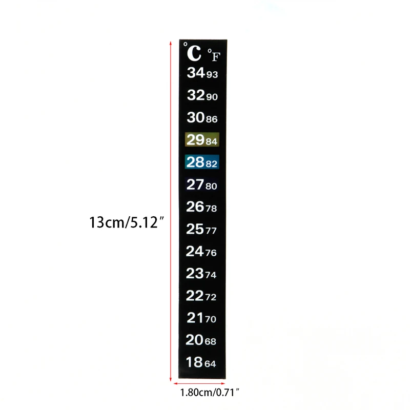 C63B Термометрические Ленти за Аквариум, Залепваща Лента, Стикер, Температурен Термометър за Риба, за Аквариум, Винена Банка 64℉ - 93℉ и 18 - 3 Изображение 2