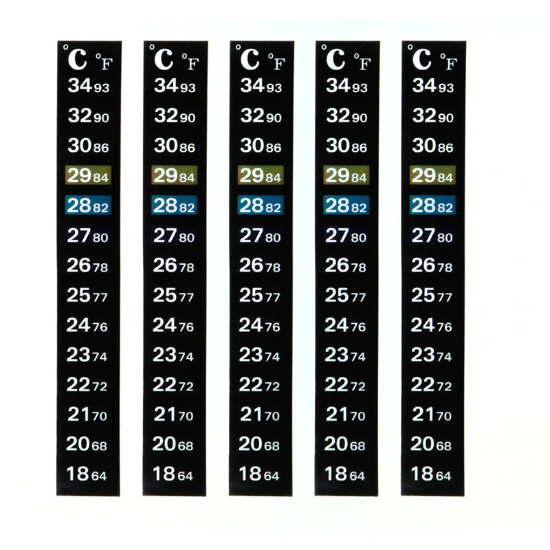 C63B Термометрические Ленти за Аквариум, Залепваща Лента, Стикер, Температурен Термометър за Риба, за Аквариум, Винена Банка 64℉ - 93℉ и 18 - 3 Изображение 3