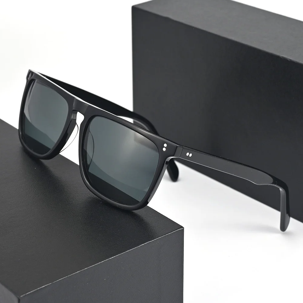 Cubojue Мъжки Стъклени слънчеви очила Дамски Слънчеви очила с висококачествена ацетатна рамки за мъже със защита от надраскване черно-кафяви нюанси G15 Изображение 1