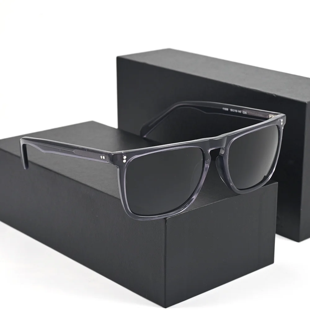 Cubojue Мъжки Стъклени слънчеви очила Дамски Слънчеви очила с висококачествена ацетатна рамки за мъже със защита от надраскване черно-кафяви нюанси G15 Изображение 5