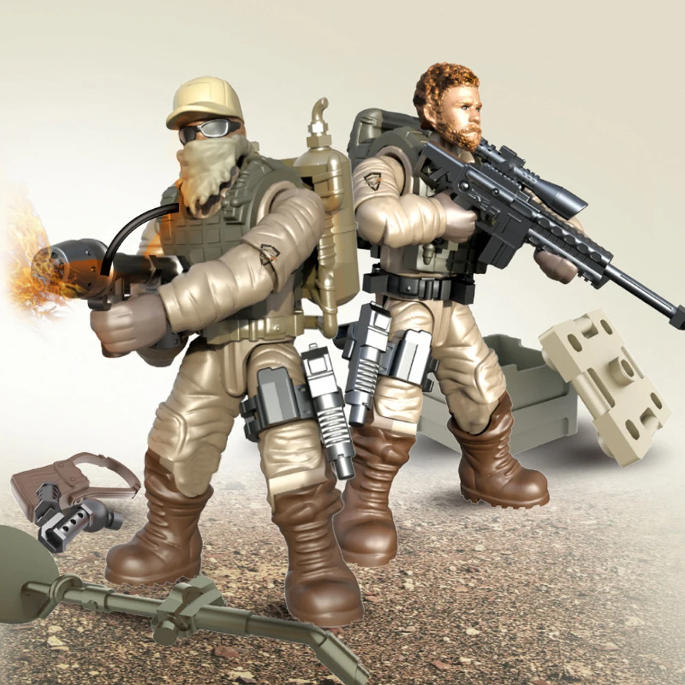 Desert Eagle Удрям Градивен елемент на Войници, Въоръжени с характер Сглобяване на играчки за Сглобяване на ставата Може да се навива фигурка войн модел Изображение 1