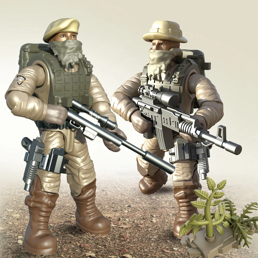 Desert Eagle Удрям Градивен елемент на Войници, Въоръжени с характер Сглобяване на играчки за Сглобяване на ставата Може да се навива фигурка войн модел Изображение 3