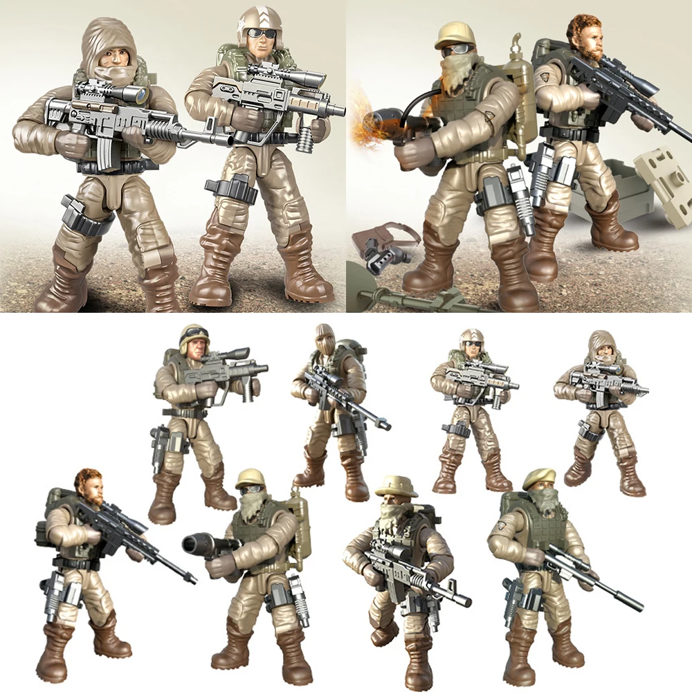 Desert Eagle Удрям Градивен елемент на Войници, Въоръжени с характер Сглобяване на играчки за Сглобяване на ставата Може да се навива фигурка войн модел Изображение 5