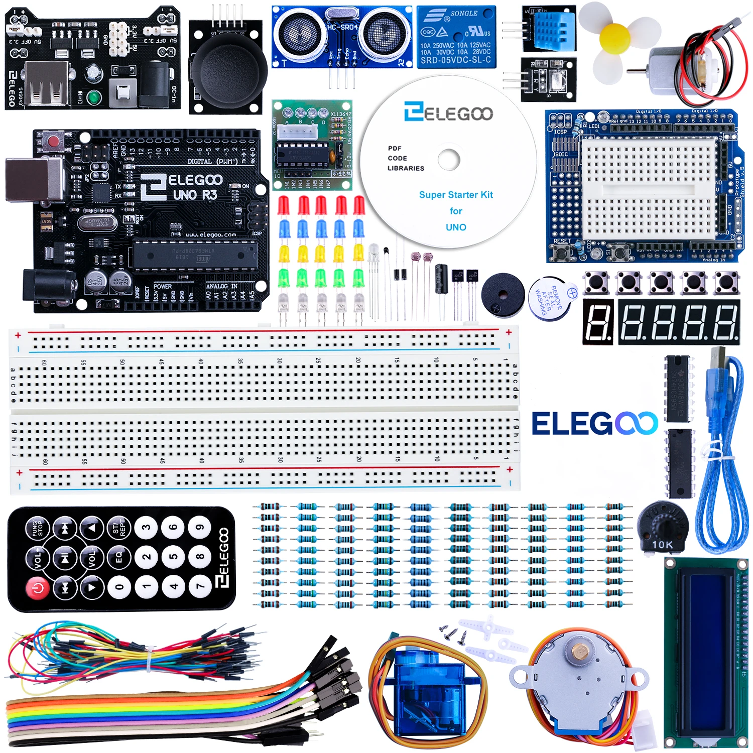 ELEGOO Arduino UNO Project Super Starter Kit с образователен инструмент и UNO R3, съвместими с Arduino IDE Изображение 0