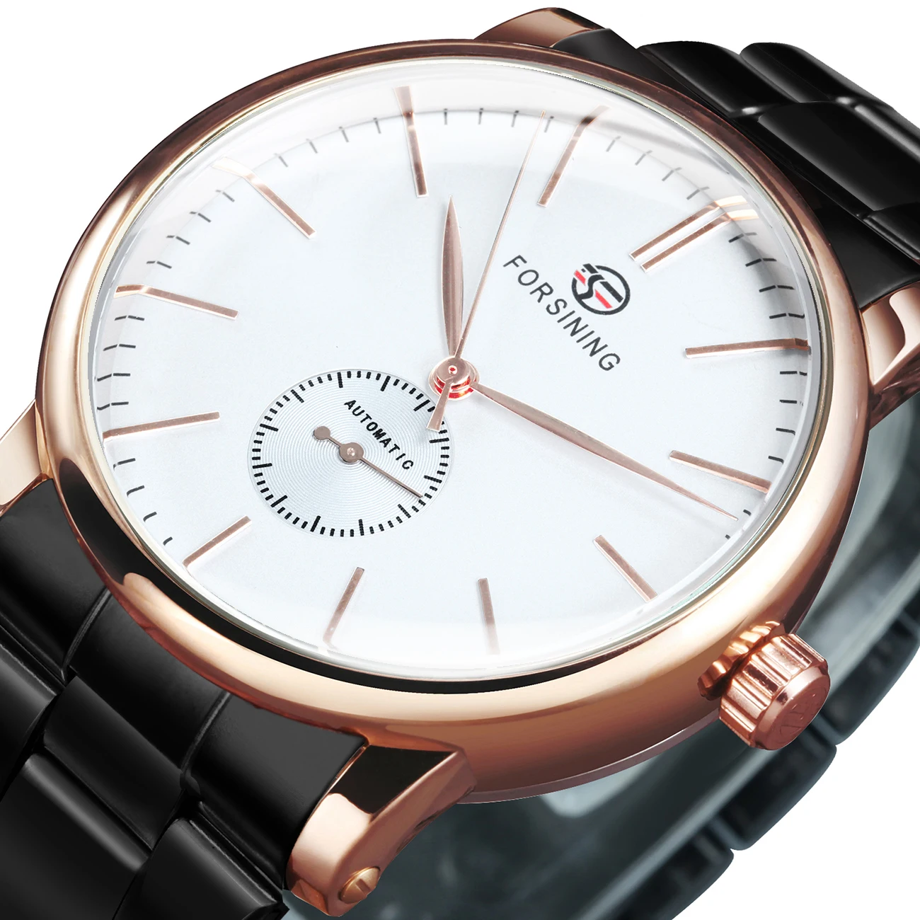 Forsining ежедневни автоматични часовници за мъже, прости механични ръчни часовници 2022, модерен стомана каишка със светещи стрелки, relojes Изображение 0