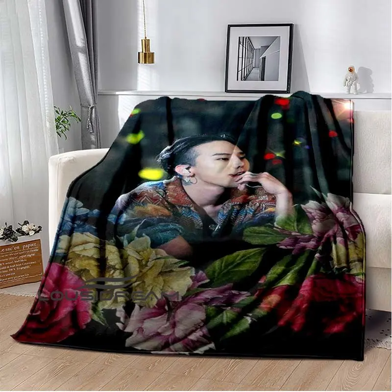 G-DRAGON Корейското флисовое одеяло с принтом известни личности, за мъже, хол, спалня, мек диван-легло, комплект спално бельо за възрастни, фланелевое ленено одеяло Изображение 2