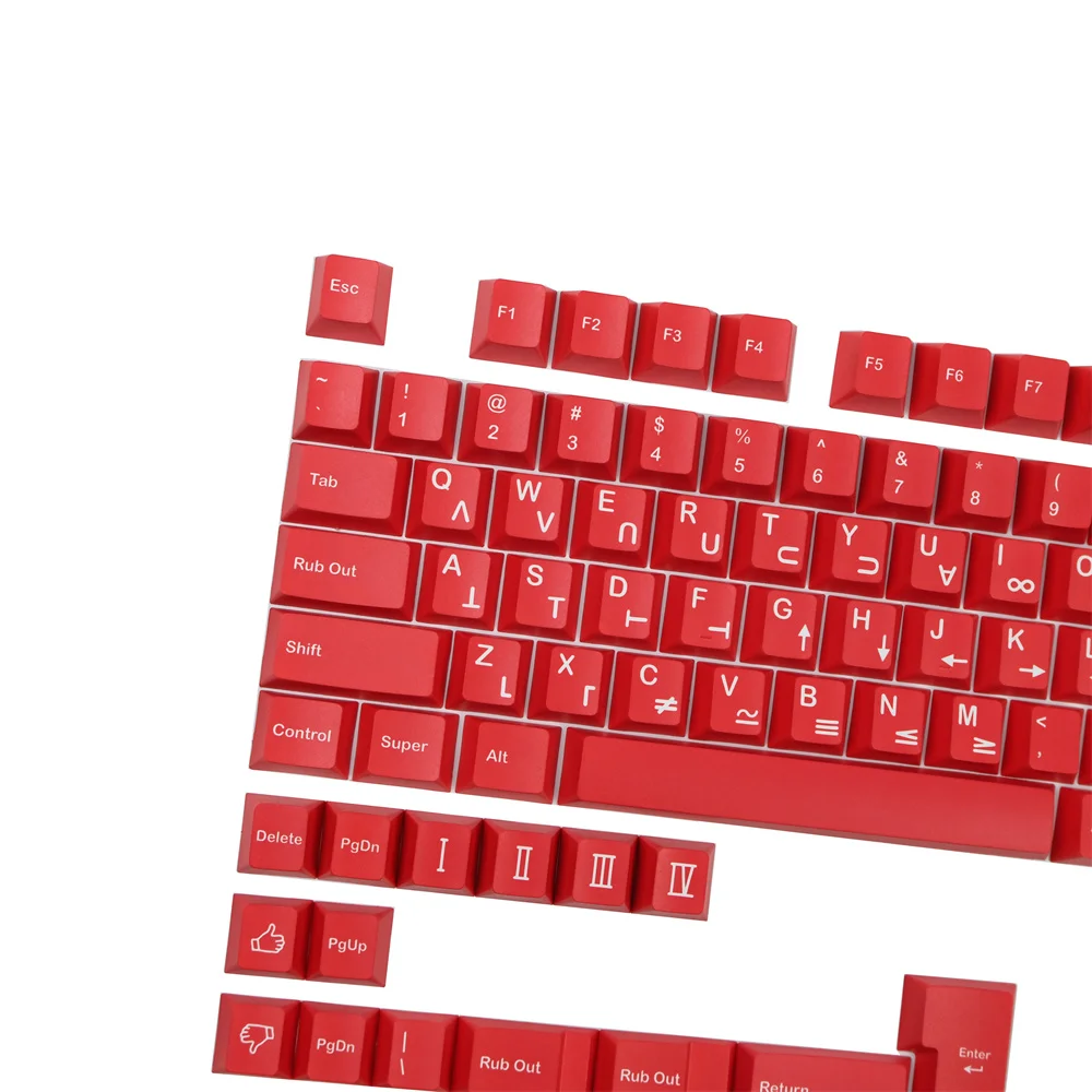 GMK Crimson Cadet PBT Keycap Череша Профил на Сублимация на Коса 142 Клавишите Червен Цвят Създава ISO Enter 1.75 u 2u Shift За Механична Клавиатура Изображение 1