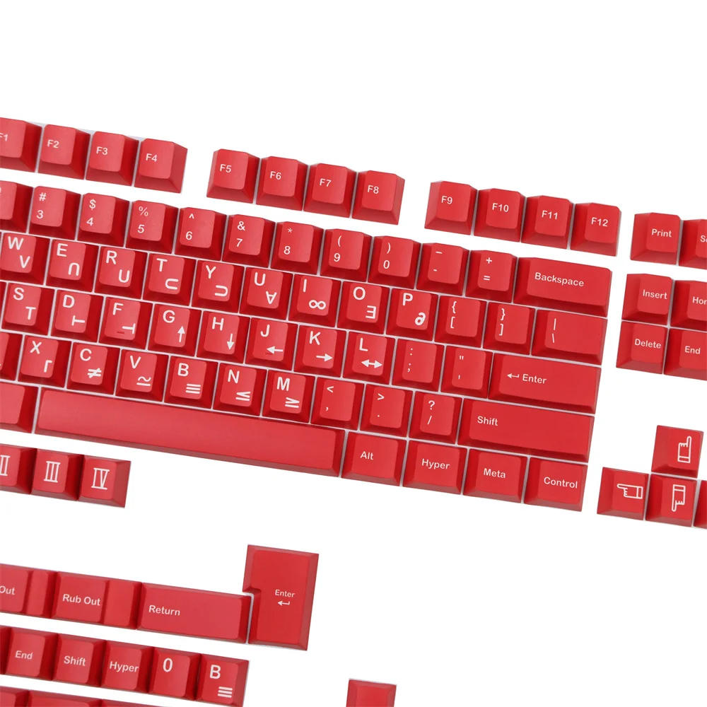 GMK Crimson Cadet PBT Keycap Череша Профил на Сублимация на Коса 142 Клавишите Червен Цвят Създава ISO Enter 1.75 u 2u Shift За Механична Клавиатура Изображение 2