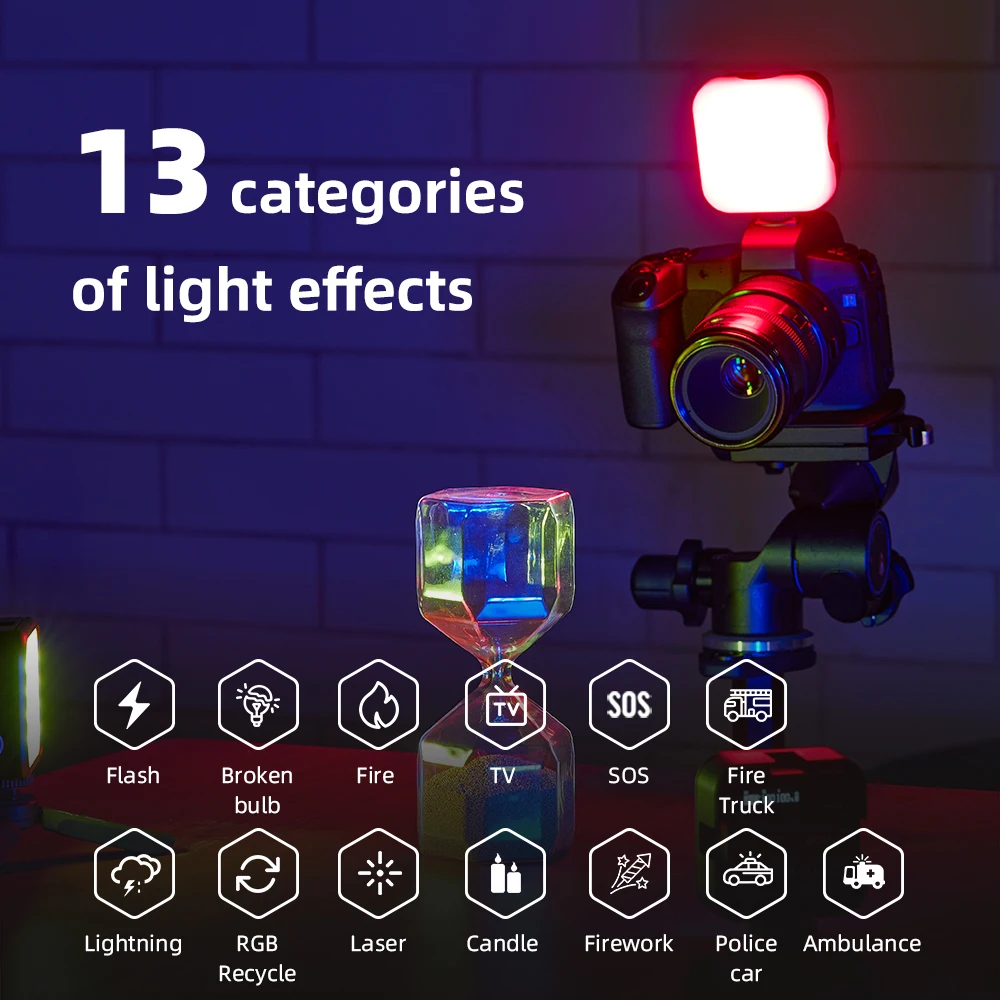 Godox LED 6R RGB LED подсветка камера 13 ефекти FX 1800 mah литиево-йонна батерия за филма Изображение 4