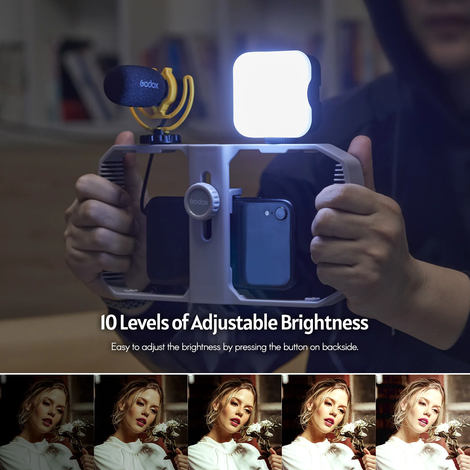 Godox LITEMONS LED6Bi Двуцветен led Мини-заполняющий лампа за видео с регулируема яркост 3200 K-6500K С магнитна подкрепа Изображение 1
