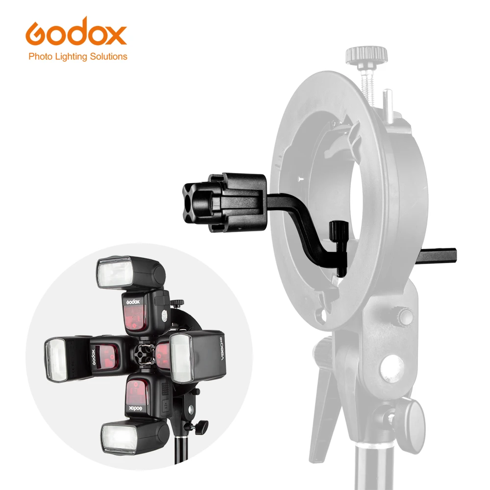 Godox S-FA Универсален Адаптер За прикрепване на Четири Притежателите на Speedlite от Алуминиева Сплав с затваряне на 