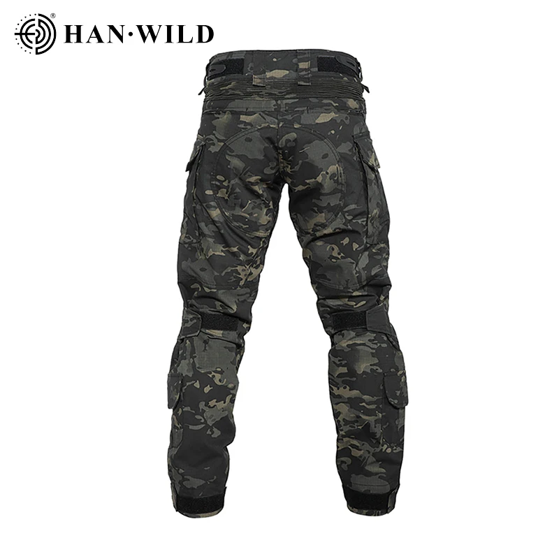 HAN WILD Модернизирани ловни бойни панталони G3 наколенниками, страйкбольные тактически панталони, камуфляжная мъжки дрехи за пейнтбола, костюм за сафари Изображение 1