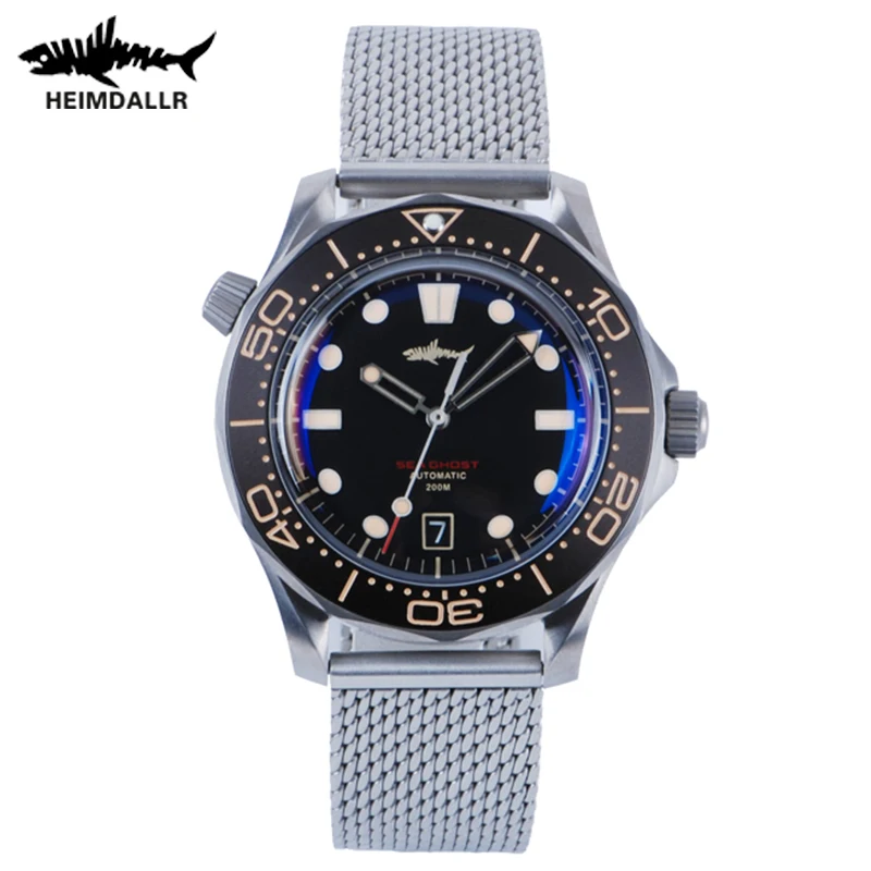 Heimdallr Titanium 007 Sea Светия Мъжки часовник за водолази 20ATM Водоустойчив NH35 автоматични механични часовници C3 с светящимся стъкло Изображение 0