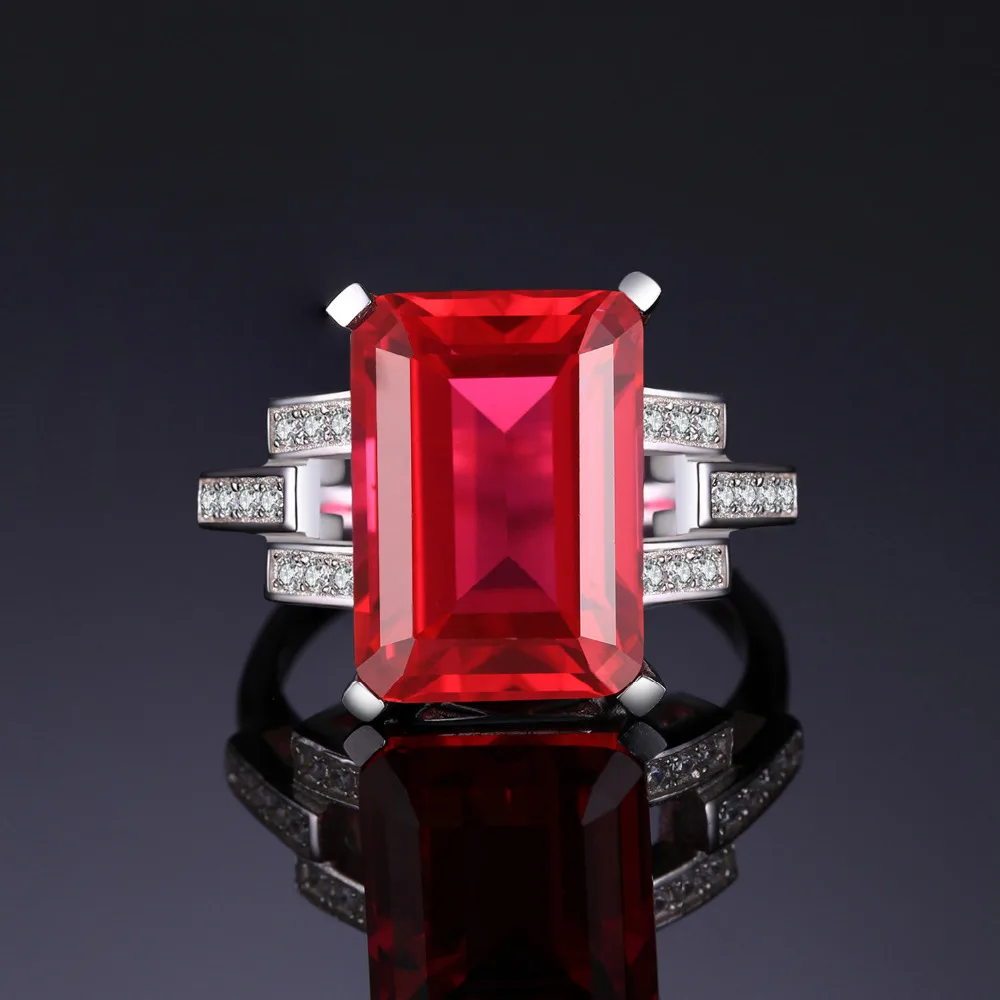 JewelryPalace 9,1 карат пръстен-пасианс от червен рубин 925 сребро, за жени, за сватба, годеж, прекрасен подарък, ново записване Изображение 1