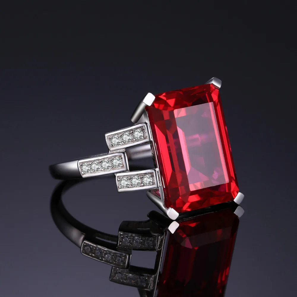 JewelryPalace 9,1 карат пръстен-пасианс от червен рубин 925 сребро, за жени, за сватба, годеж, прекрасен подарък, ново записване Изображение 3