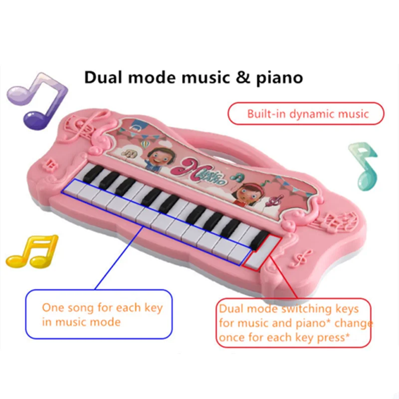 KidsToys, обучение на мини-клавиатура за електронно пиано, музикална детска музика, електрически образователни детски играчки за момичета, подарък е от 2 до 5 години Изображение 3