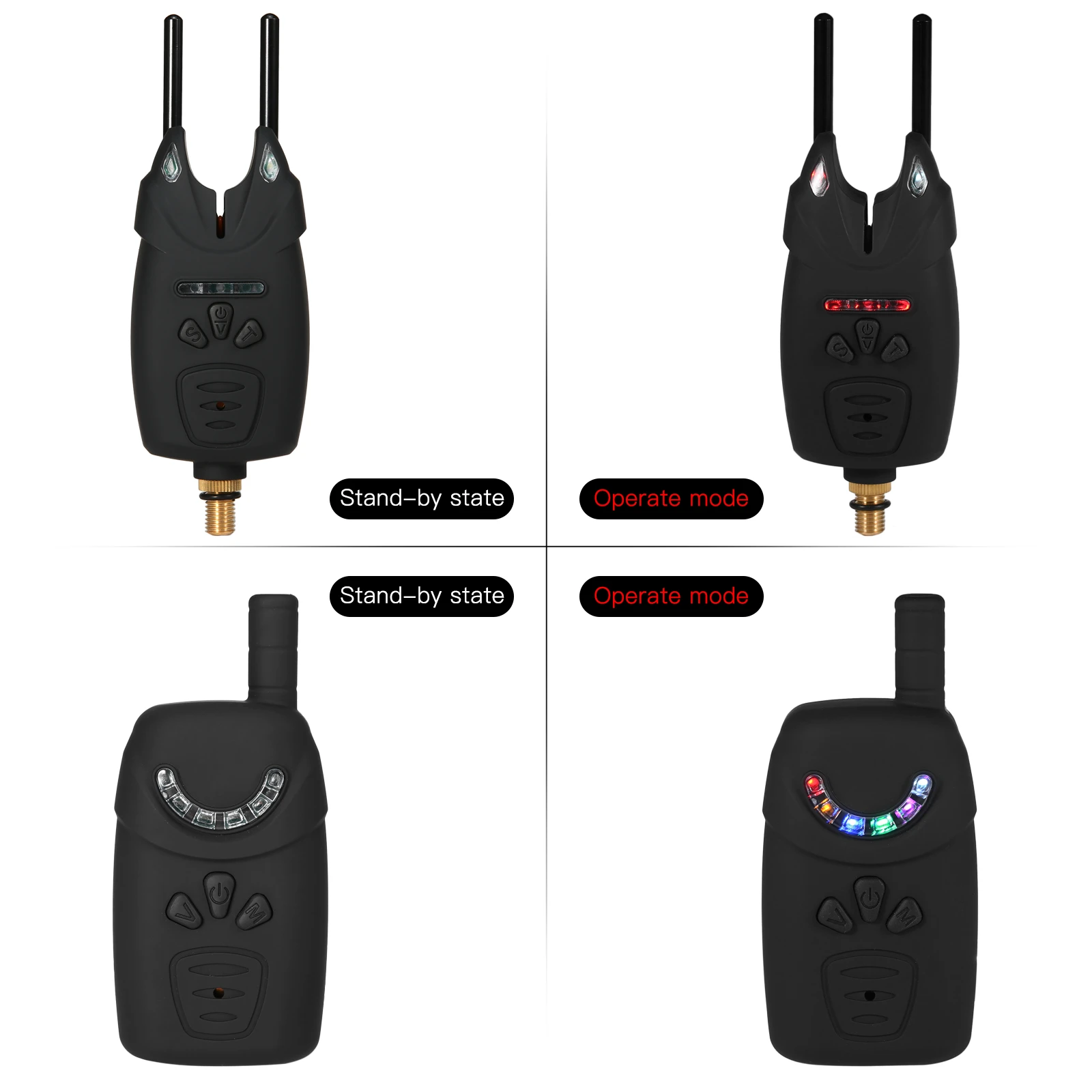 Led безжична аларма за риболов, електронни сигнали за поклевке, цифров приемник на аудио сигнали с калъф, аларма за поклевке Изображение 4