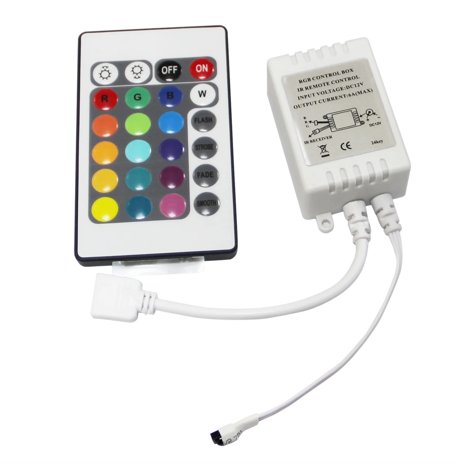 Led Контролер RGB Control IR FB 24 клавишите бяла 12V Изображение 0