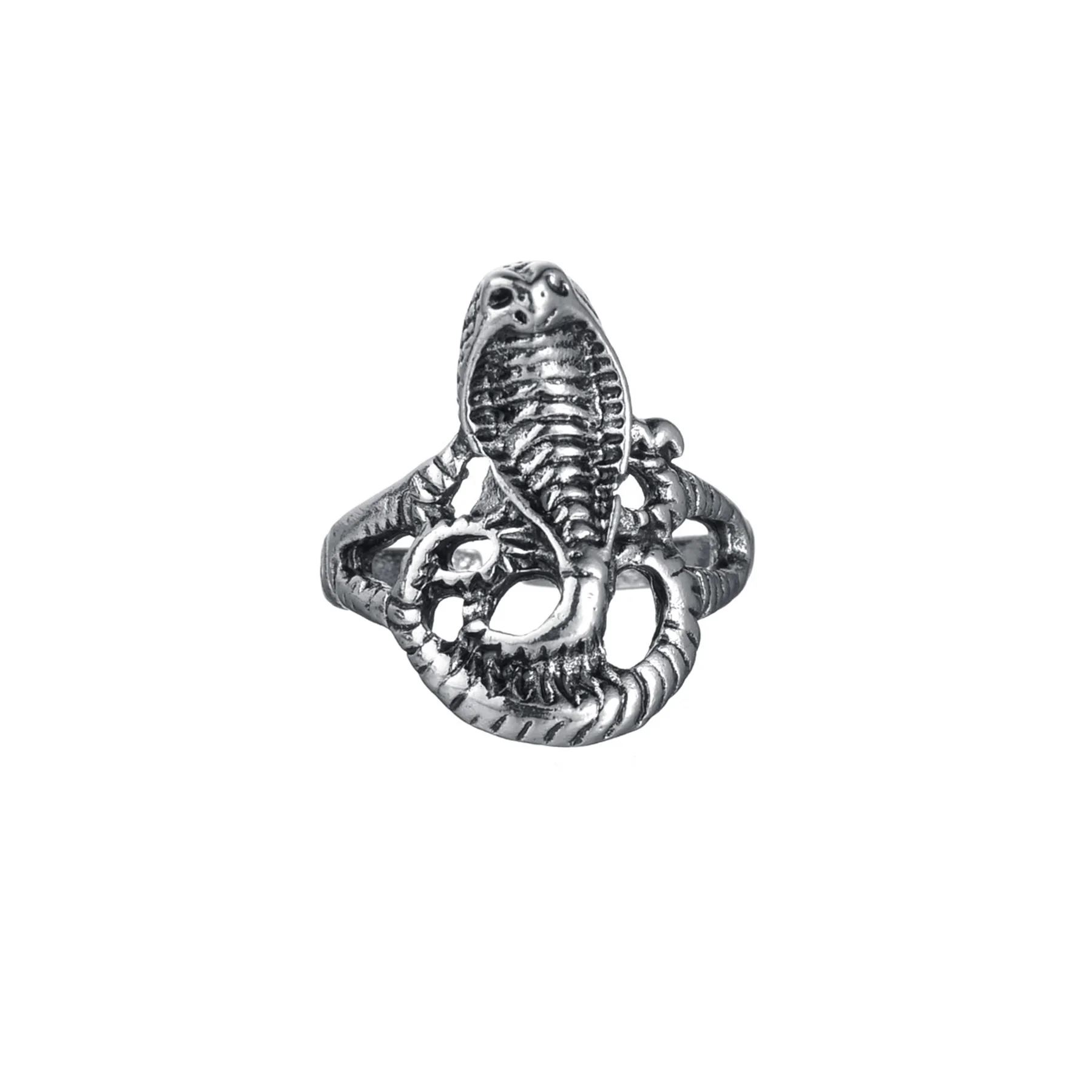 MeMolissa Античен пръстен със змия, Кобра, ретро пънк, Пръстен с преувеличени дух, Отворен Пръстен, Рок, Регулируем пръстен, бижута, подаръци, търговия на едро, Изображение 1