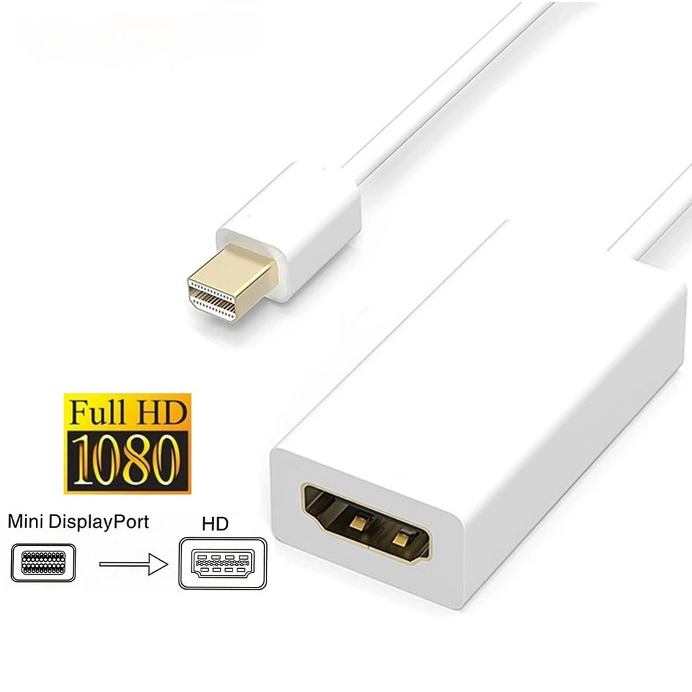 Mini DP-HDMI-съвместим кабел-конвертор Адаптер 1080p HD мъж към Жена DisplayPort DP Кабел-адаптер за телевизия за PC Изображение 0