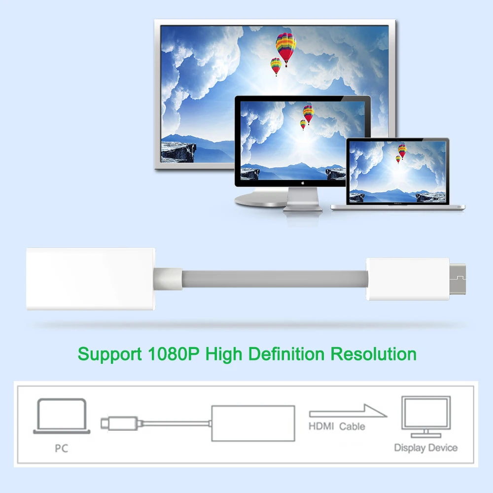 Mini DP-HDMI-съвместим кабел-конвертор Адаптер 1080p HD мъж към Жена DisplayPort DP Кабел-адаптер за телевизия за PC Изображение 4
