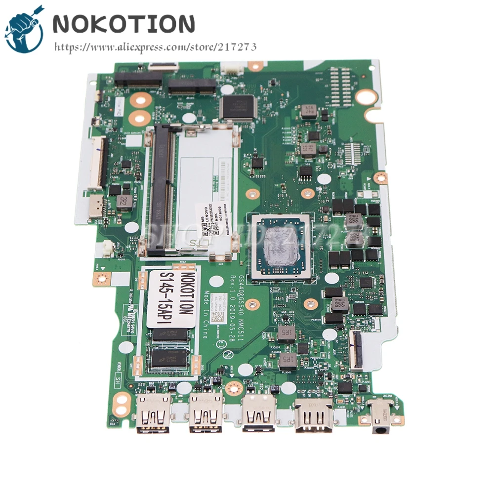 NOKOTION НОВОСТ За Lenovo Ideapad S145-15API дънна Платка на лаптоп GS440 GS540 NMC511 5B20S42802 R 5 3500U Процесор, 4 GB оперативна памет DDR4 Изображение 1