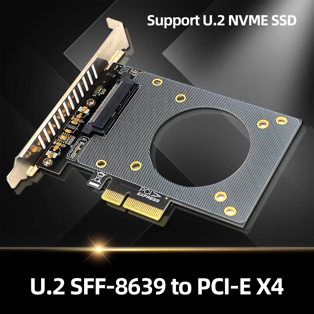 PH46 U. 2 СФФ-8639 КЪМ Адаптер разширителни Карти PCI-E X4 Подкрепа на Силна Топлина U. 2 NVME SSD Странично Карта за PCIE X4 X8 X16 Изображение 1