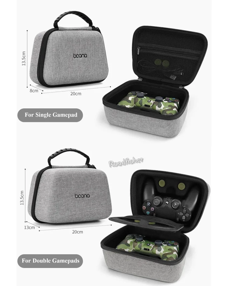 Roadfisher Калъф за съхранение в твърда обвивка, органайзер, геймпад, преносима защитна кутия, чанта за игра конзола PS5 PS4 Switch Pro, дръжка за игралната конзола XBOX Изображение 1