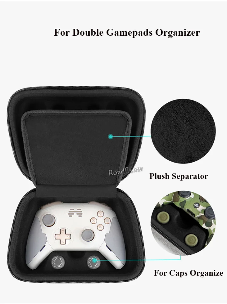 Roadfisher Калъф за съхранение в твърда обвивка, органайзер, геймпад, преносима защитна кутия, чанта за игра конзола PS5 PS4 Switch Pro, дръжка за игралната конзола XBOX Изображение 4