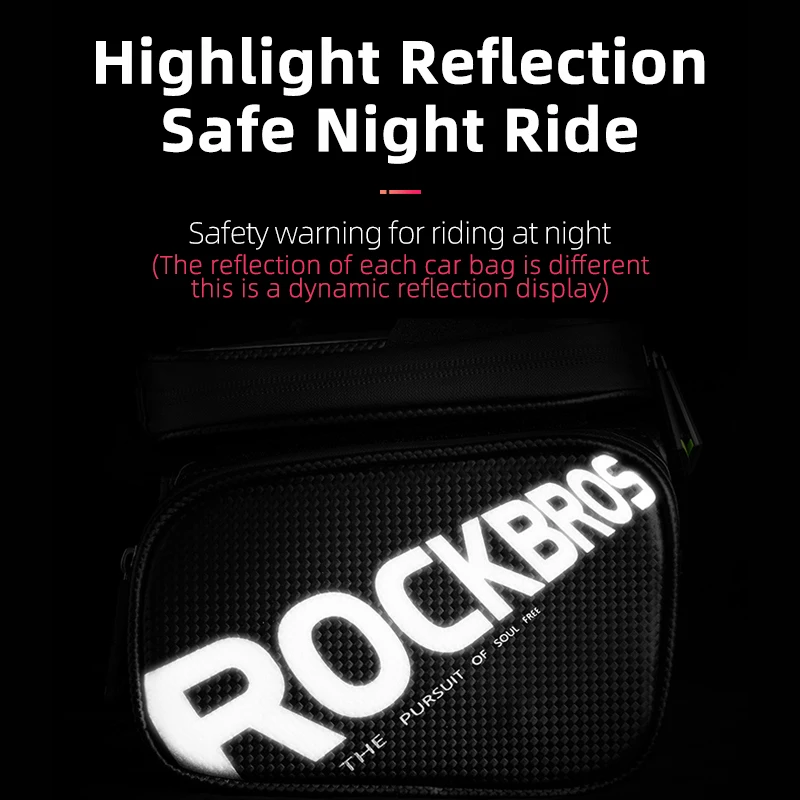 ROCKBROS официална чанта Непромокаемая чанта за телефон със сензорен екран, чанта-тубус, рамка за планински велосипед, предната седельная чанта, Аксесоари за велосипед Изображение 4