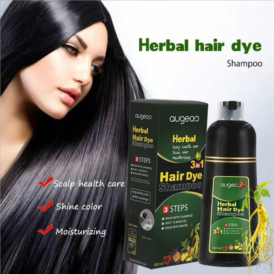 Sdattor Herbal 500 мл Натурален Растителен климатик Боя за коса Black Шампоан Бърза Боя За Премахване на бели, Сиви коса, Боя за боядисване на черна коса Изображение 0