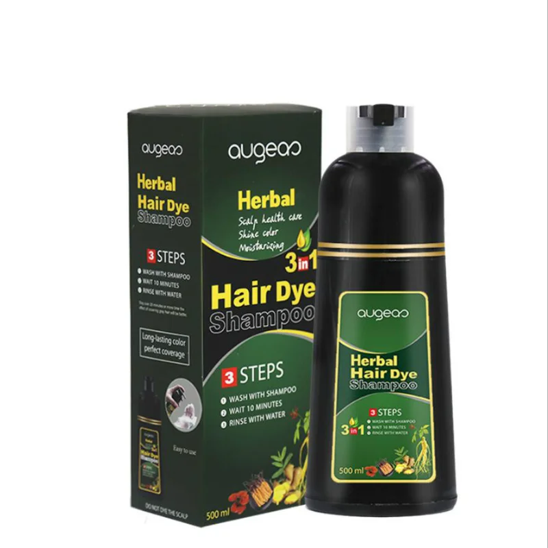 Sdattor Herbal 500 мл Натурален Растителен климатик Боя за коса Black Шампоан Бърза Боя За Премахване на бели, Сиви коса, Боя за боядисване на черна коса Изображение 2