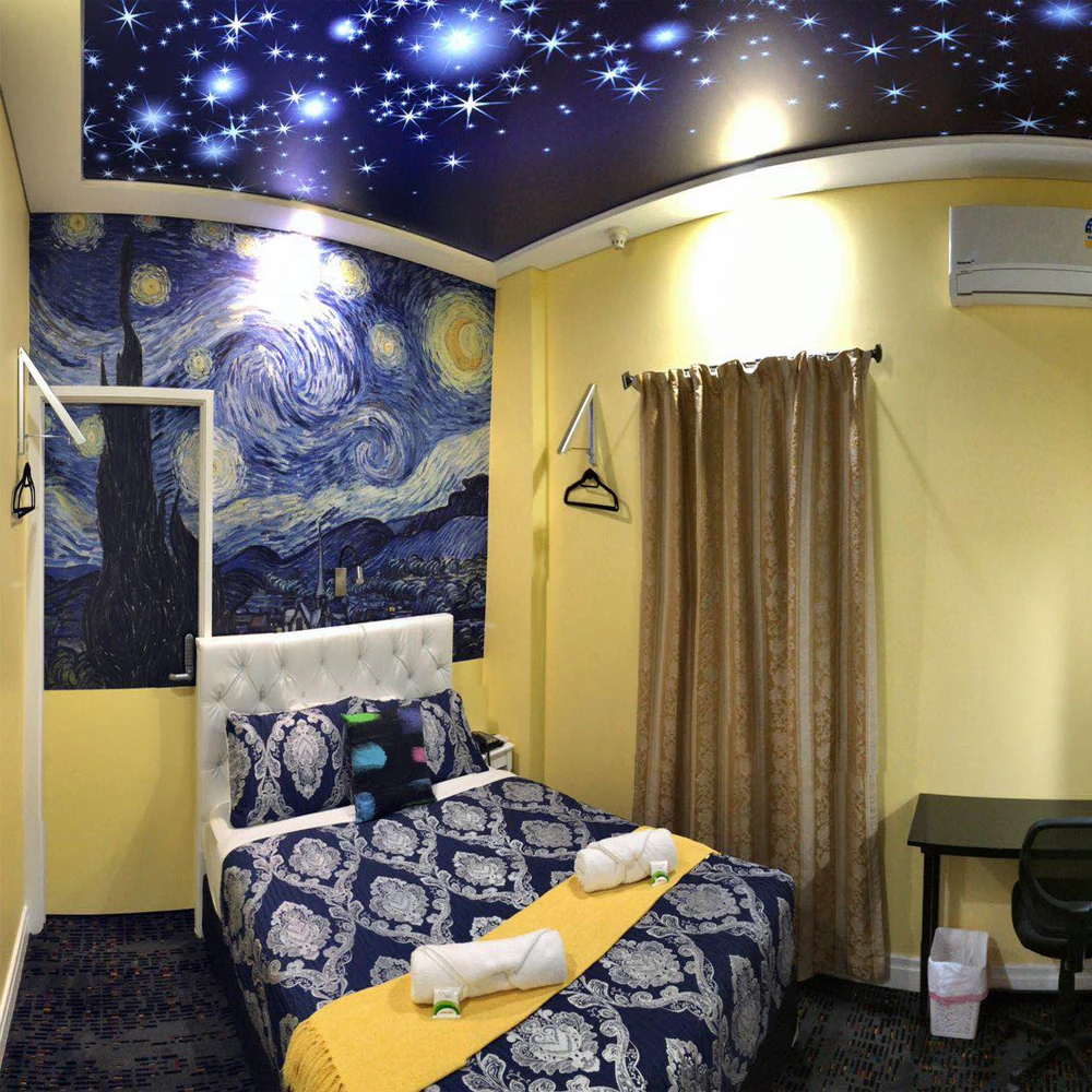 Shengxi U-8124 Таванна фолио с печат Звезди в цял ръст, Космическото натяжное Украса на тавана Изображение 0