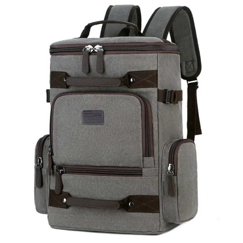 Tilorraine мъжки платно раница с голям капацитет, износостойкая чанта за компютър в ретро стил мъжка чанта през рамо голям размер Изображение 0