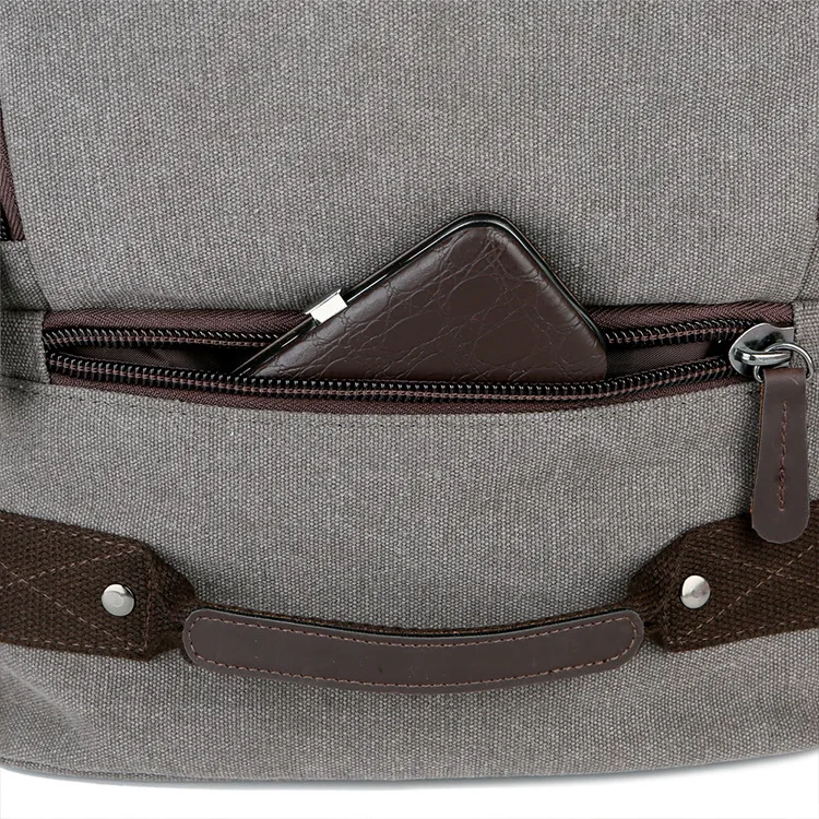 Tilorraine мъжки платно раница с голям капацитет, износостойкая чанта за компютър в ретро стил мъжка чанта през рамо голям размер Изображение 4