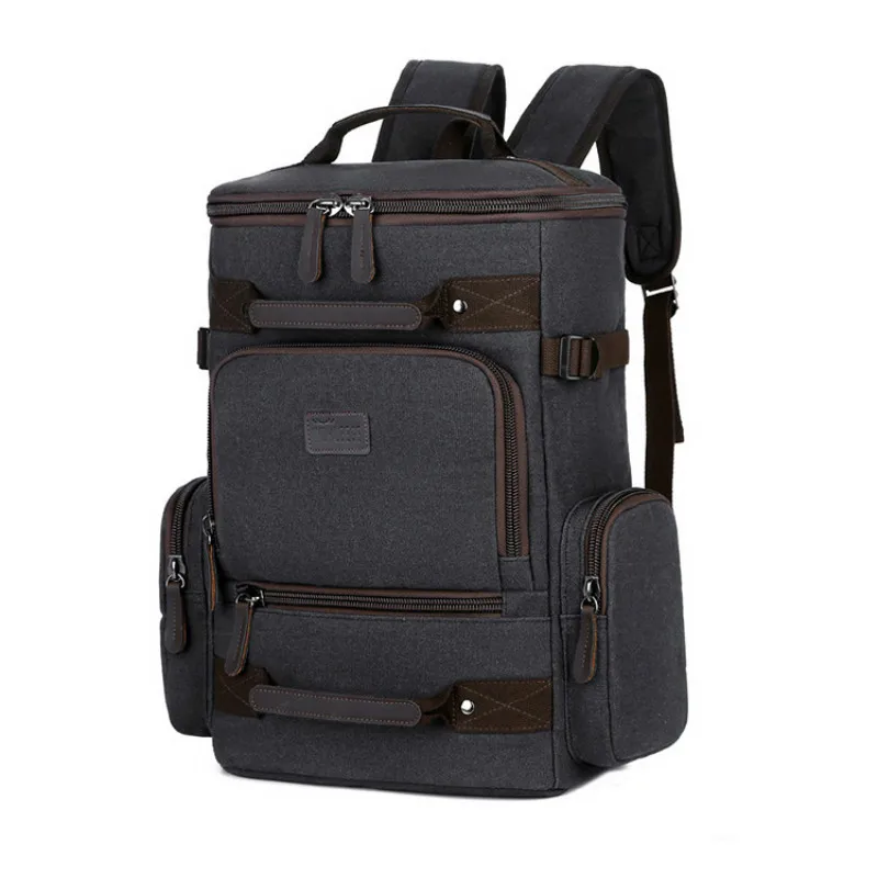 Tilorraine мъжки платно раница с голям капацитет, износостойкая чанта за компютър в ретро стил мъжка чанта през рамо голям размер Изображение 5