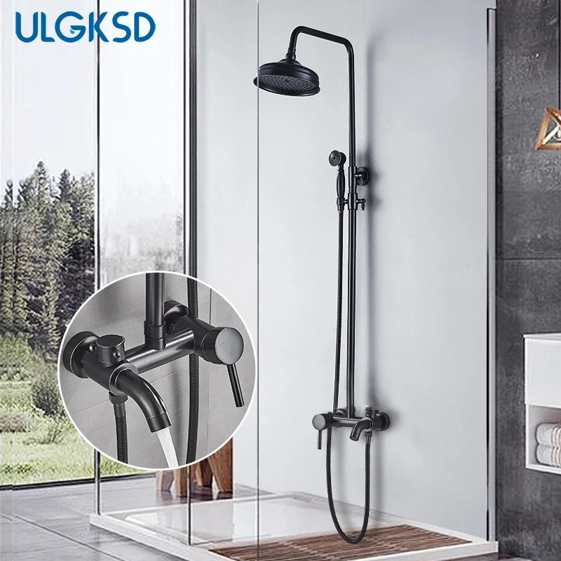 ULGKSD Смесител за душ в банята, месинг, с една дръжка, поп смесител за вана, водопроводните кранове, монтиране на стена Robinet Para, баня, вана Изображение 0