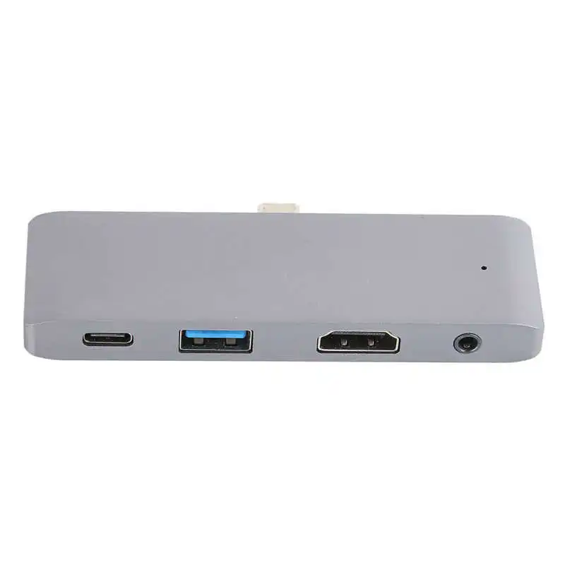 USB C Хъб 4 в 1 алуминиева сплав C USB към USB USB3.0 HDTV AUX вход 3.5 мм USB C Сплитер за OS X Pro Tablet Изображение 0