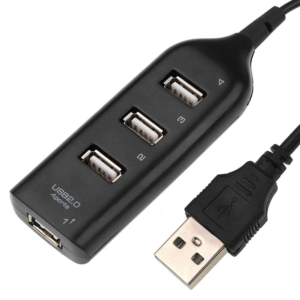 USB hub с висока скорост 5 Mbps, мультиадаптер USB 2.0, удължител, 4-портов компютърен газа Изображение 0