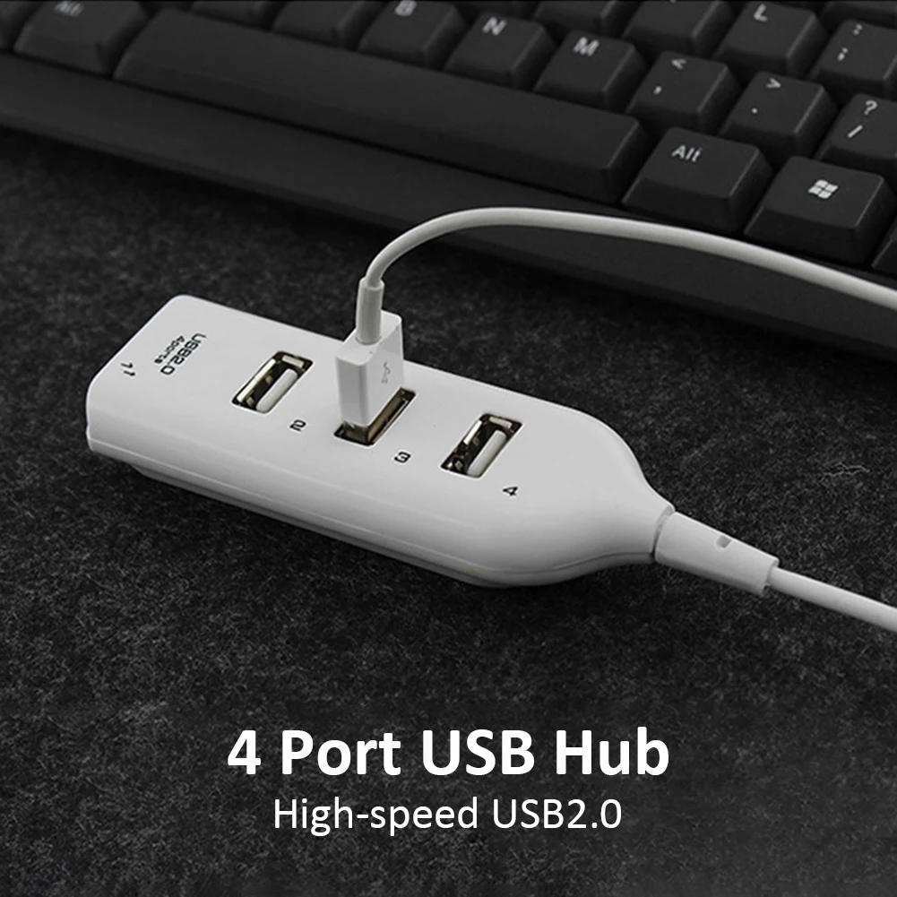 USB hub с висока скорост 5 Mbps, мультиадаптер USB 2.0, удължител, 4-портов компютърен газа Изображение 1