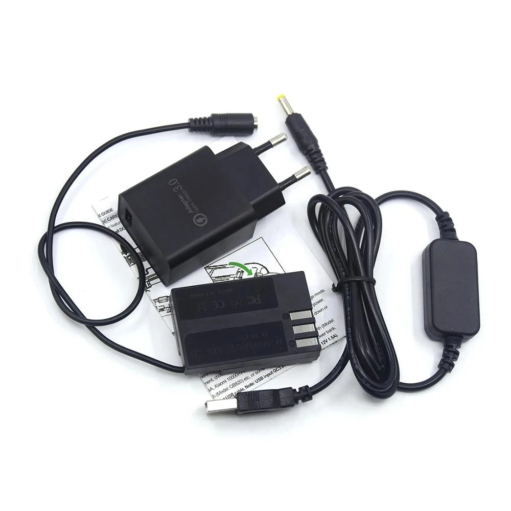 USB кабел, Подходящ за захранване + QC3.0 USB Зарядно устройство + D-LI109 Фиктивен батерия D-DC128 DC Конектор За Pentax K-70 K-50 K 30 K-R, K-2 K-S1, K-S2 Изображение 1