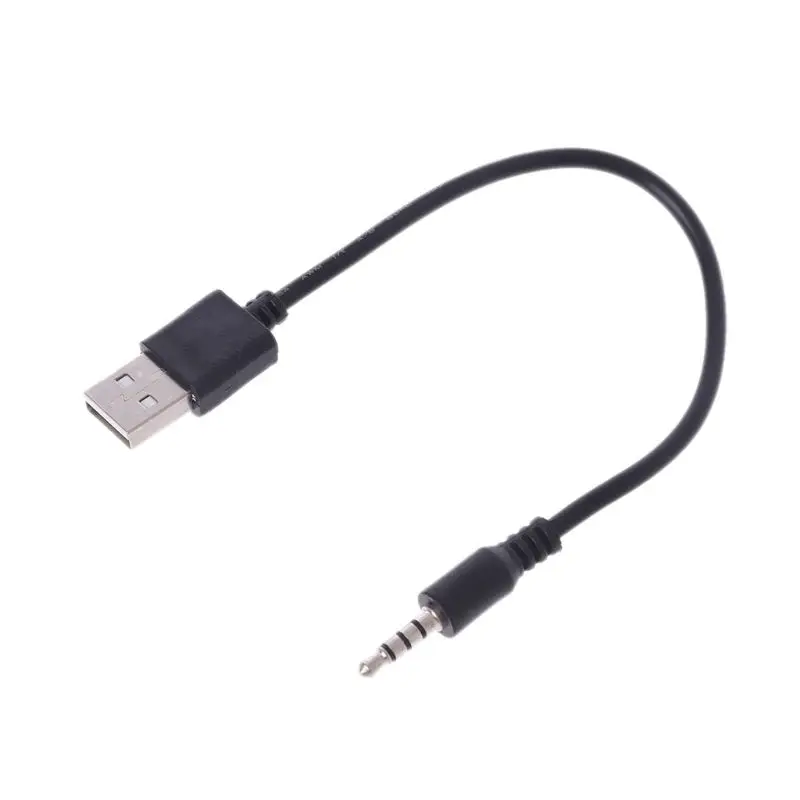 USB Щепсел с 3.5 мм Стерео Аудио Гнездо за Слушалки Штекерный Кабел За MP3 MP4 Горещ Черен Изображение 0