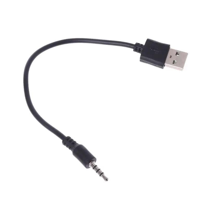 USB Щепсел с 3.5 мм Стерео Аудио Гнездо за Слушалки Штекерный Кабел За MP3 MP4 Горещ Черен Изображение 2
