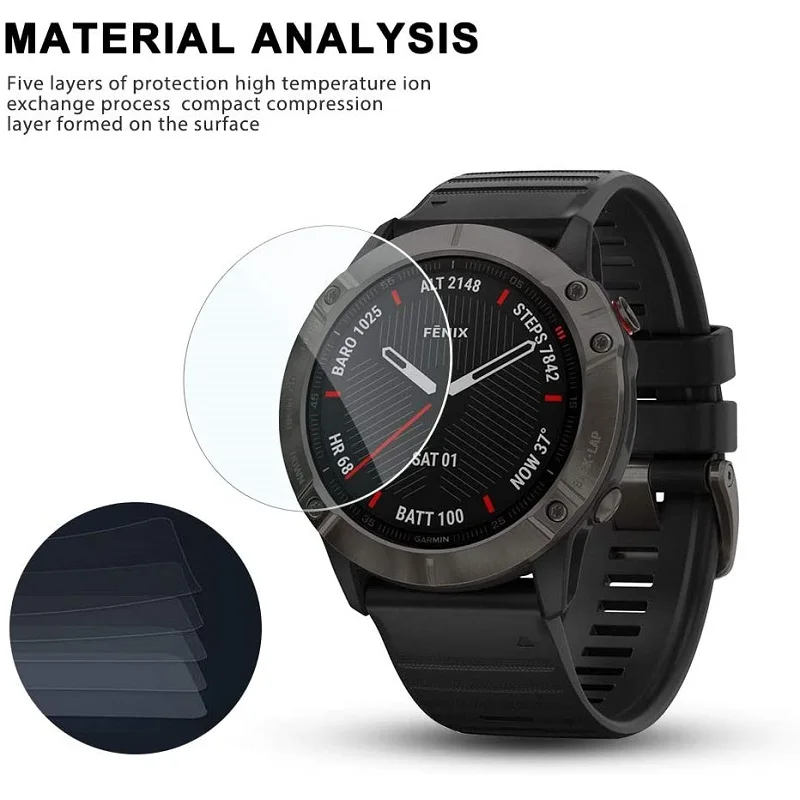 VSKEY 10 бр. Защитно фолио за смарт часовници на Garmin Tactix Delta Sapphire Издание е от кръгло закалено Стъкло Изображение 4